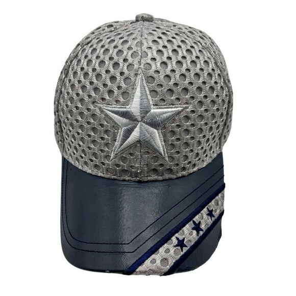 USA Headwear Dallas Star Cap Hat Gray Silver Blue - Picture 1 of 7
